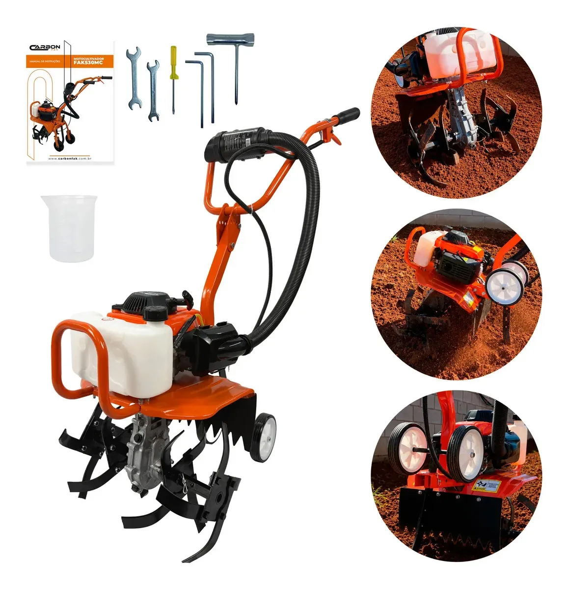 Motocultivador A Gasolina Micro Trator Arado De Terra 3,6 Hp