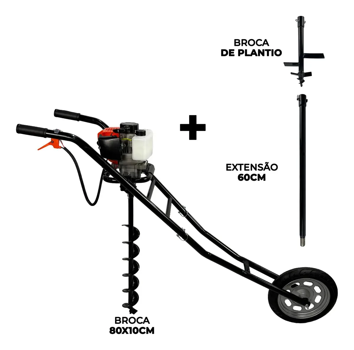 Perfurador De Solo Carrinho Com Base Móvel Broca De Plantio