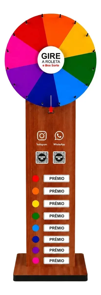 Roleta De Prêmios Mdf Personalizada Com Qr Code