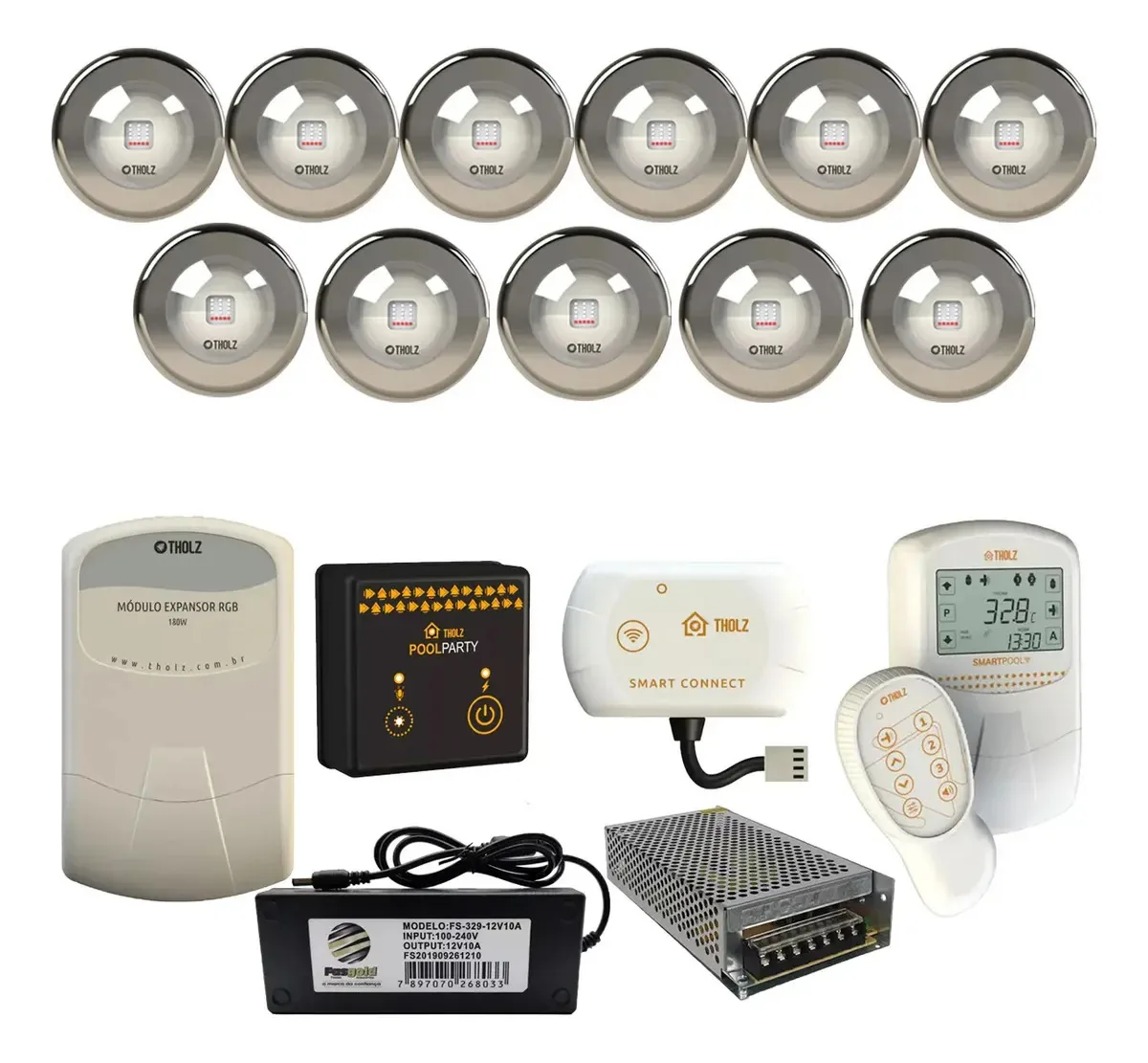 Zizi Piscinas Tholz 18 W Inox Automação - RGB