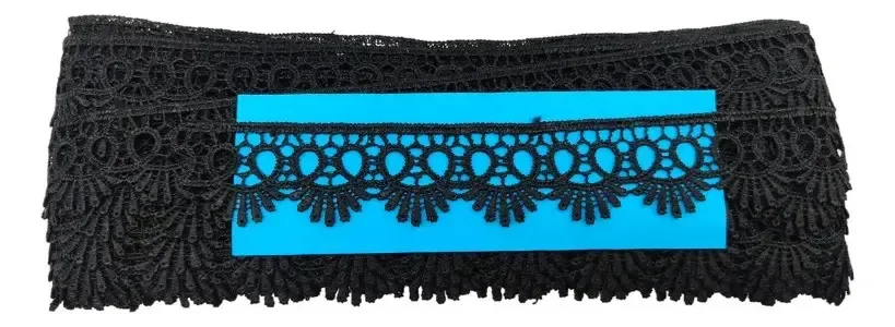 Renda Guipir Sa425 - Larg: 3,5cm Colorida 6,5mts Decoração Cor Preto