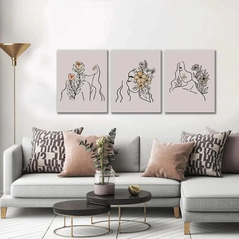 Kit Quadros Decorativos Mulheres Minimalistas