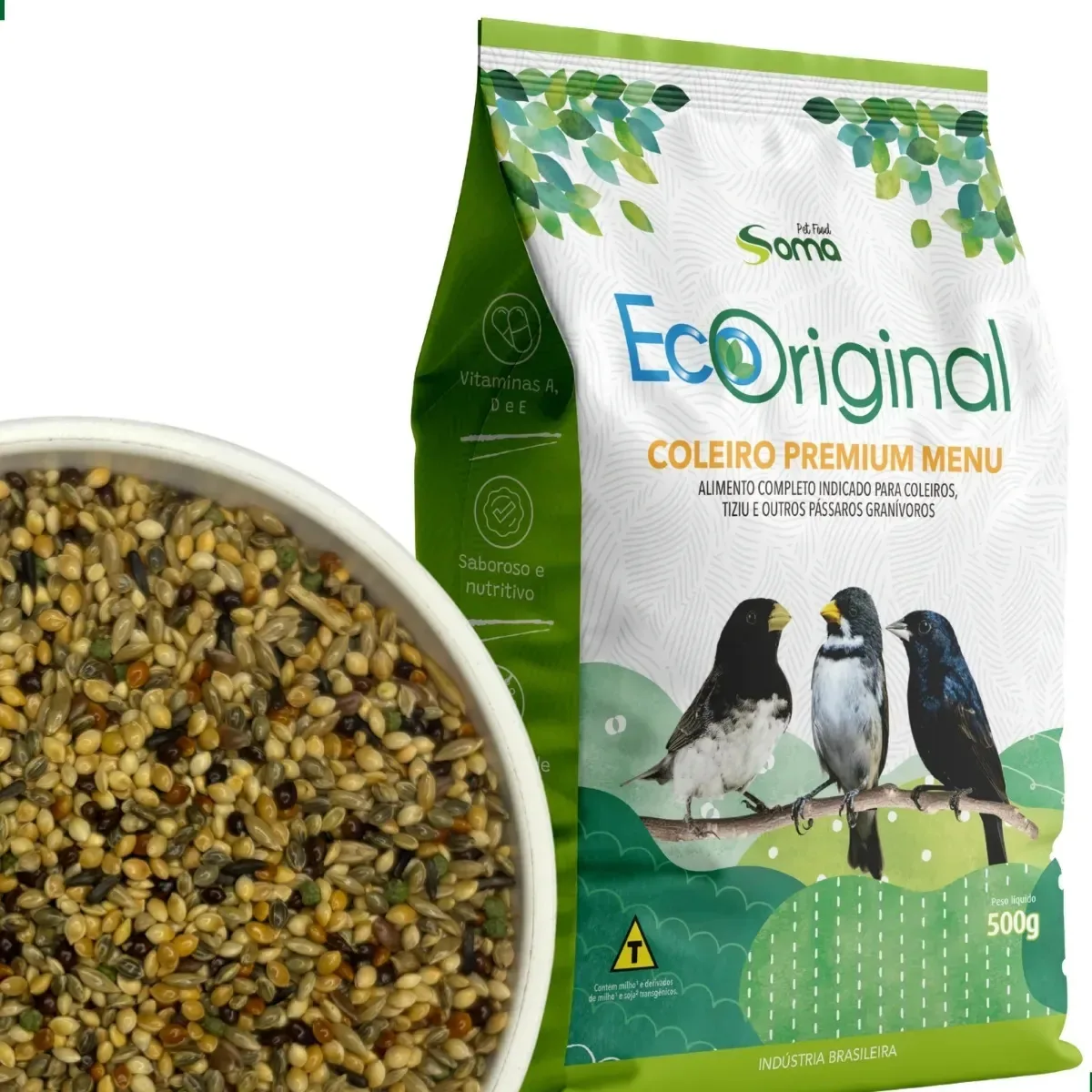 Ração Coleiro Alta Performance Ecoriginal 500g Natural