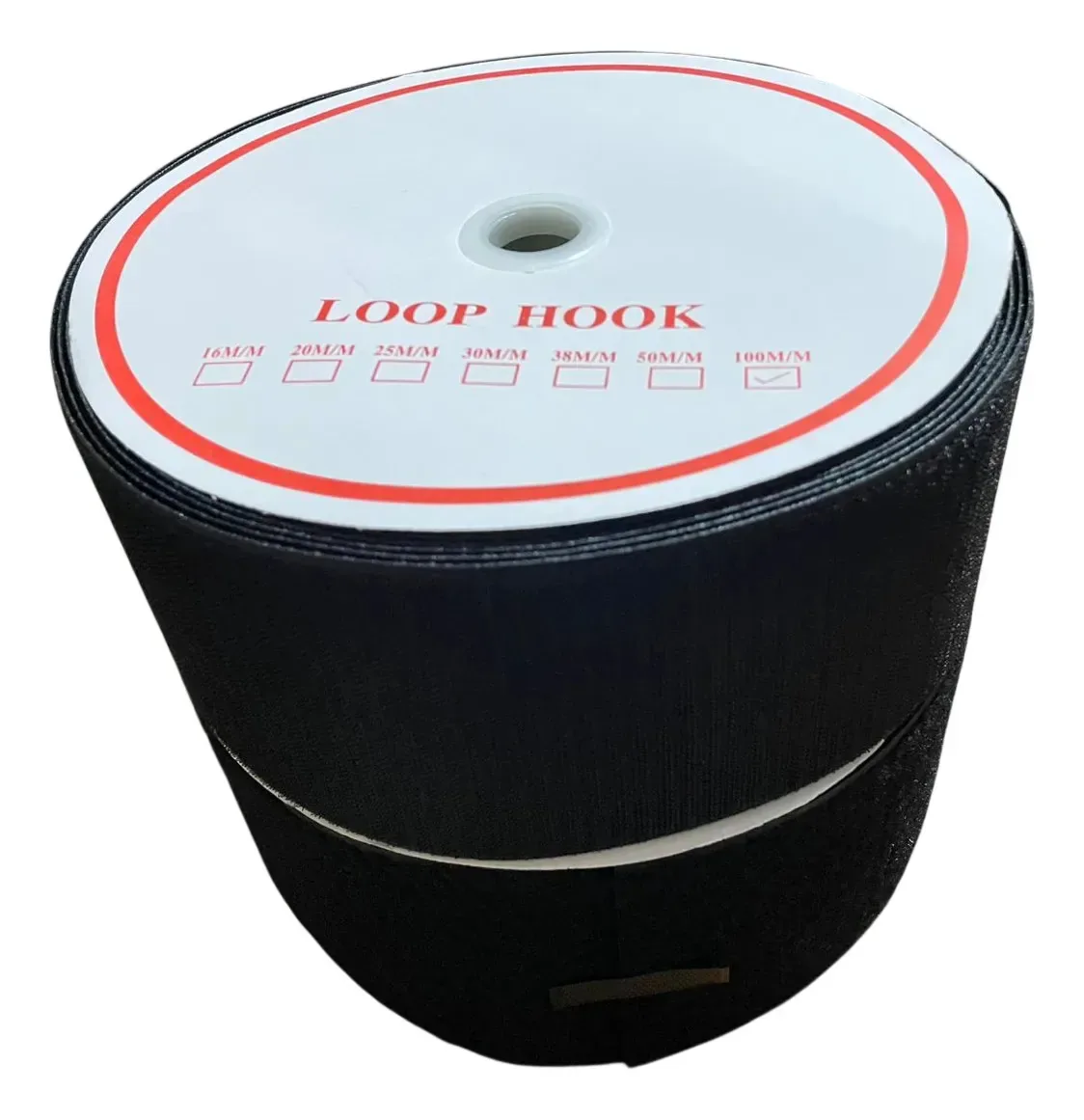 Fecho De Contato 100mm Preto/branco C/25mts - Macho E Femea Preto Hook Loop