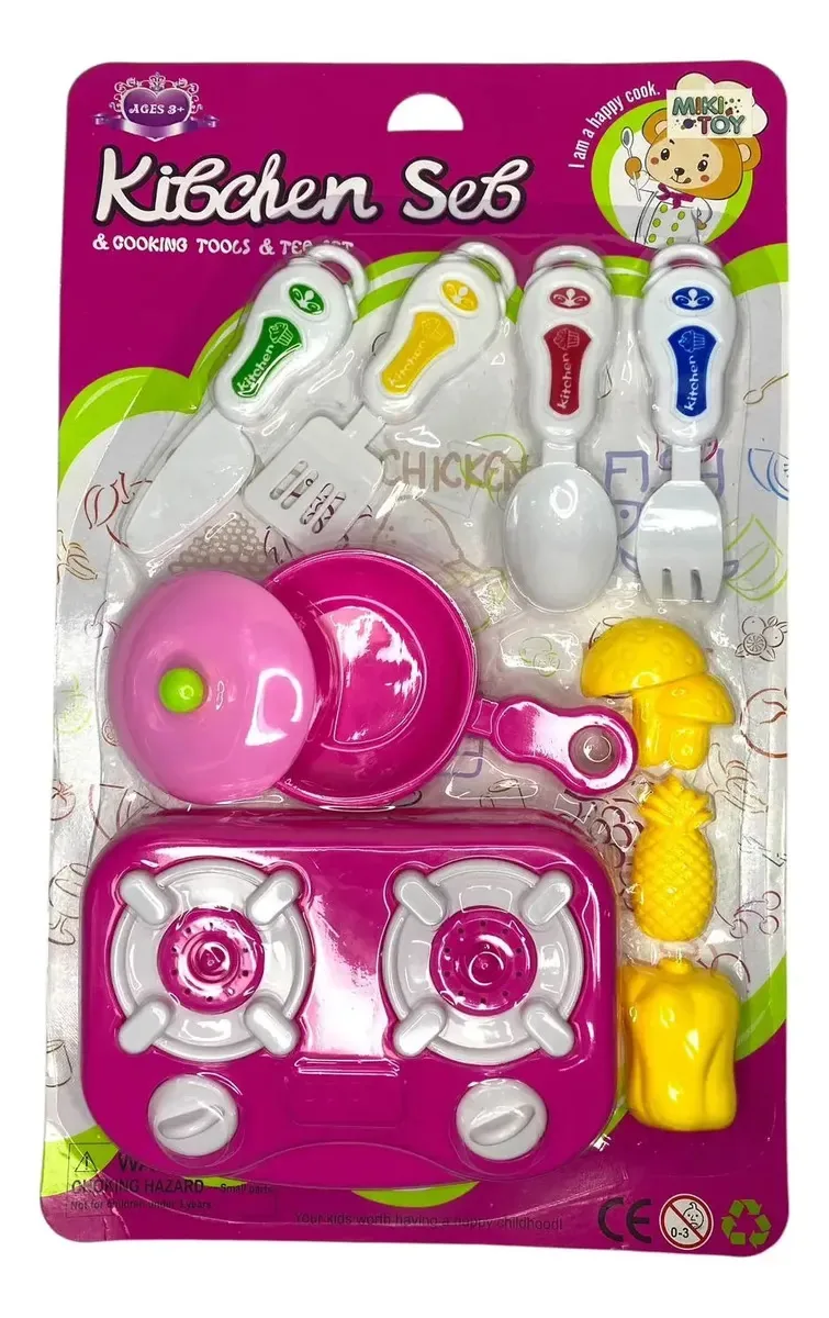 Kit Cozinha Plástico Brinquedo Infantil - C/10 Peças Multicolorido