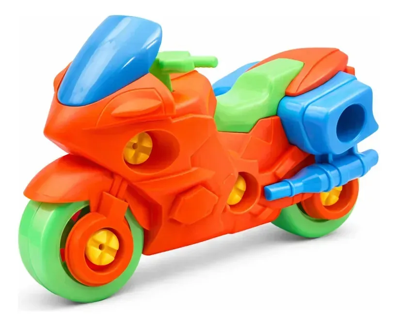 Moto Infantil Monta E Desmonta Chave Parafusos Didática 10 Moto Monta E Desmonta