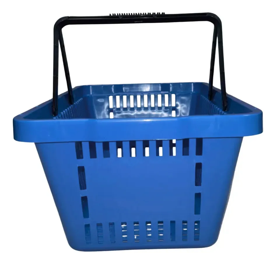 Kit 10 Mini Cestinha Cesta Plástica 7l De Compras Perfumaria Cor Azul