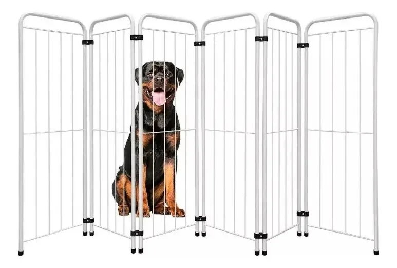 Cercado Dobrável para Pets Açomix Max, com 6 Painéis e 75 cm de Altura