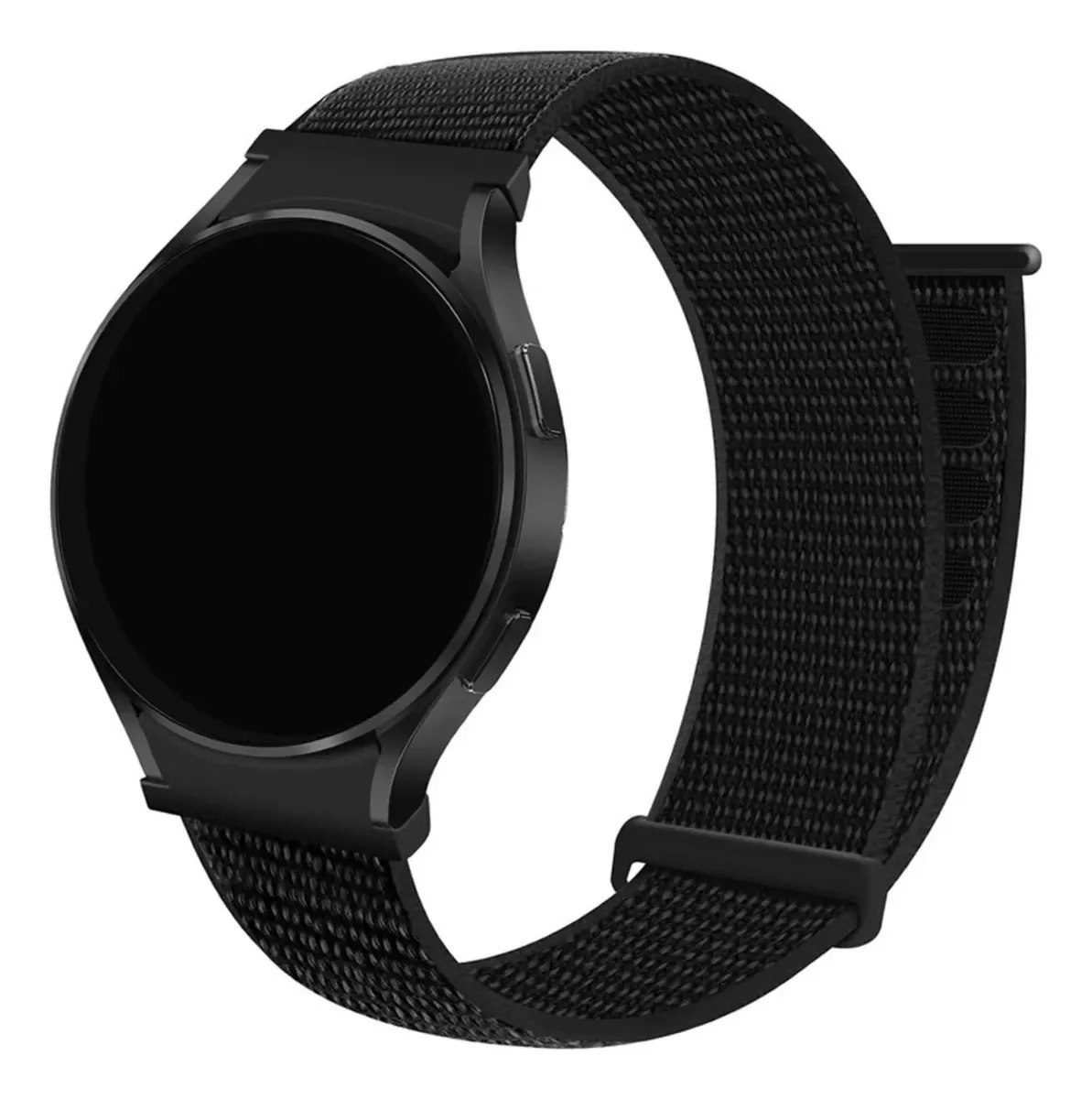 Pulseira Nylon Loop Anti Odor Para Galaxy Watch 7 6 5 4 Fe Preto