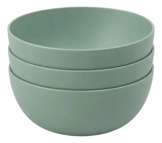 3 Tigelas Cumbuca Bowl Vasilha Pote Plástic Redondo Multiuso Hortelã