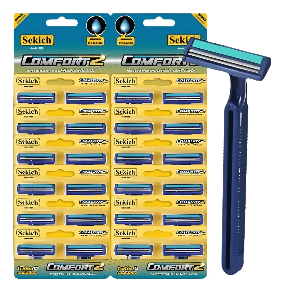 Cartela 24 Unid. Aparelho Barbear Descatável Sekich Comfort2