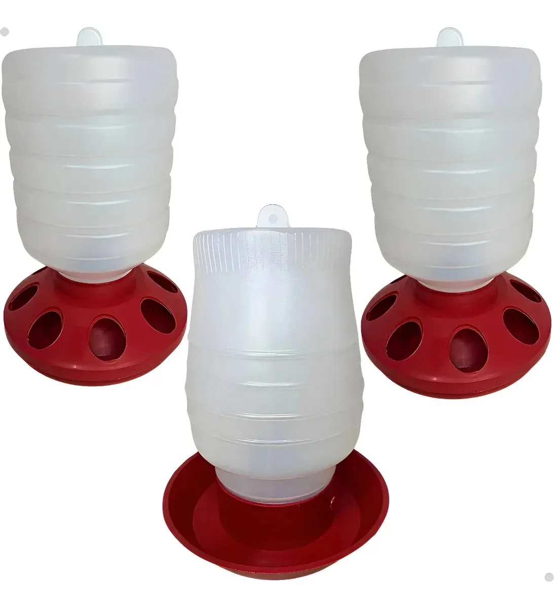 2 Comedouro 1 Bebedouro Aves Codornas Automático 1,5kg E 2l Vermelho