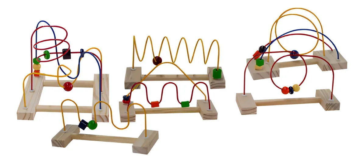 Conjunto Educativo Aramados Madeira 6 Modelos Coordenação Colorido