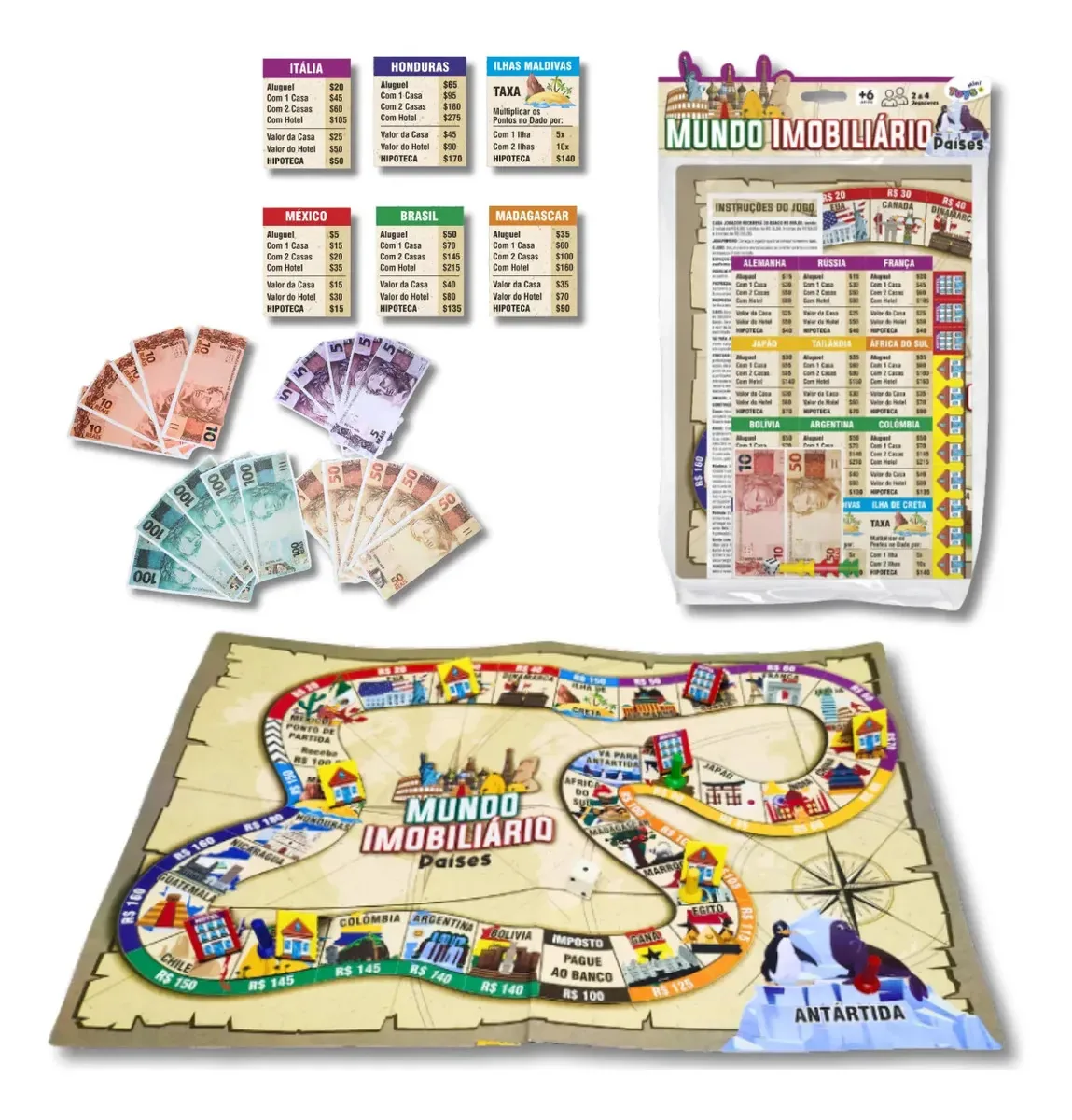Jogos Tabuleiro Brinquedo Infantil Educativo Mini Toys Paíse