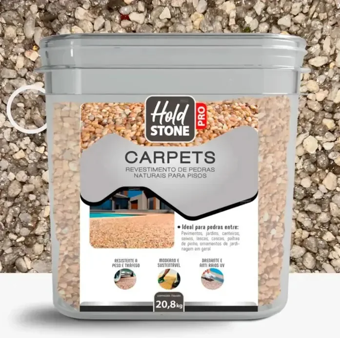 Carpets Pedras Decorativas Naturais Hold Stone 26kg Jaspe Cinza 4 Mm 8 Mm