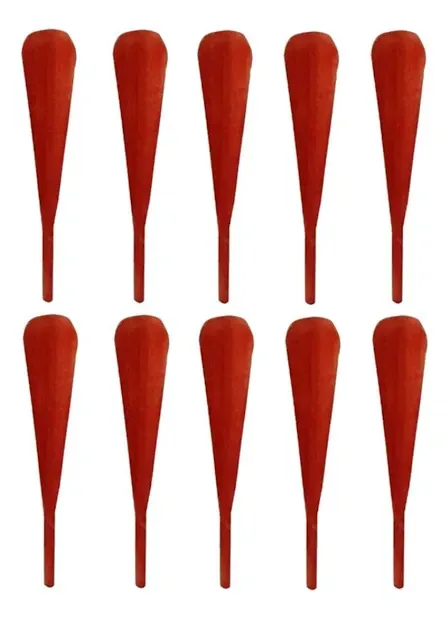 Kit 10 Peças Espátula Mineira Patê De Pau Madeira 16 Cm Marrom