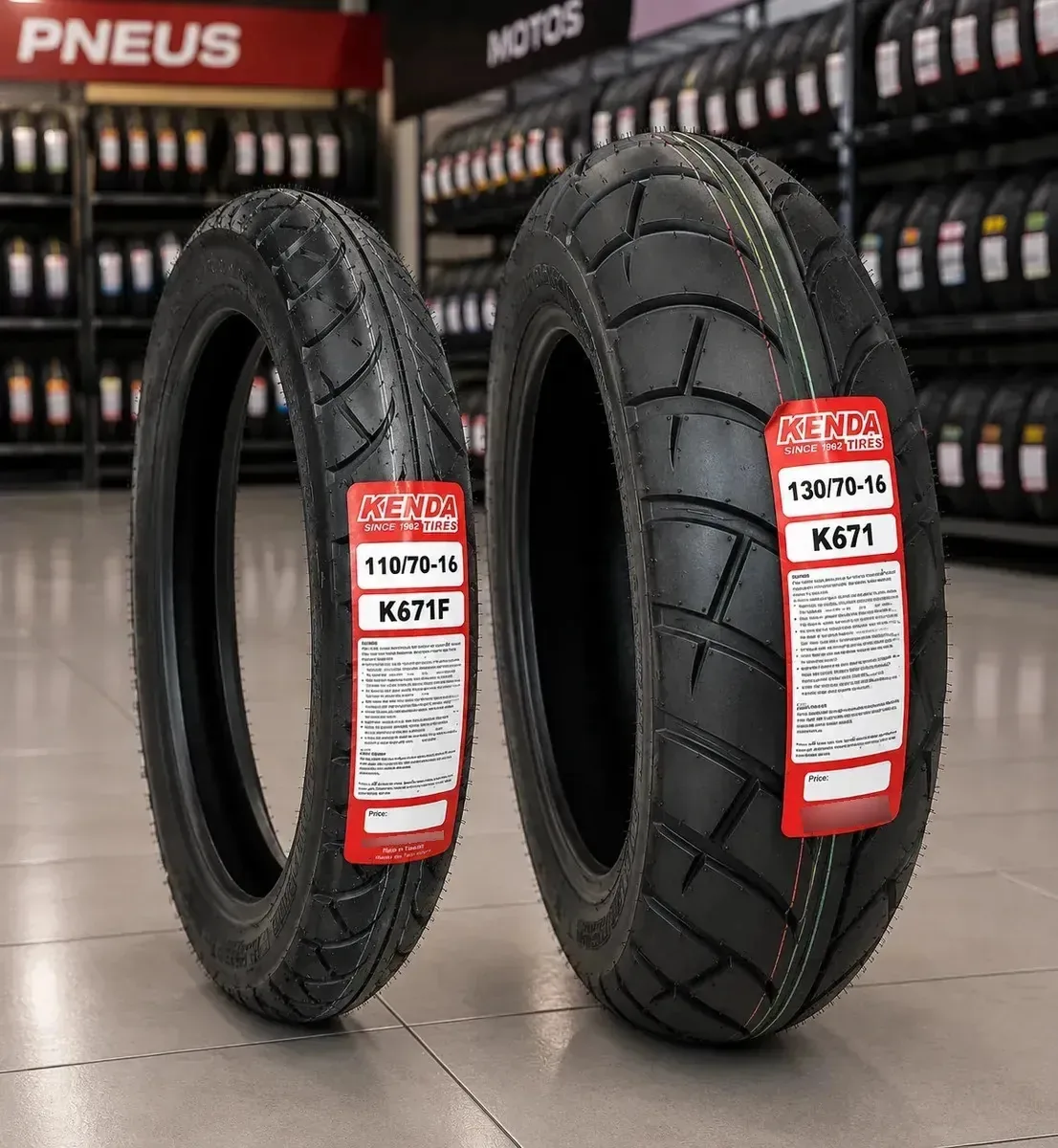 Par De Pneus Kenda K671 Scooter 110/70-16 + 130/70-16 Dianteiro E Traseiro - Conforto E Estabilidade