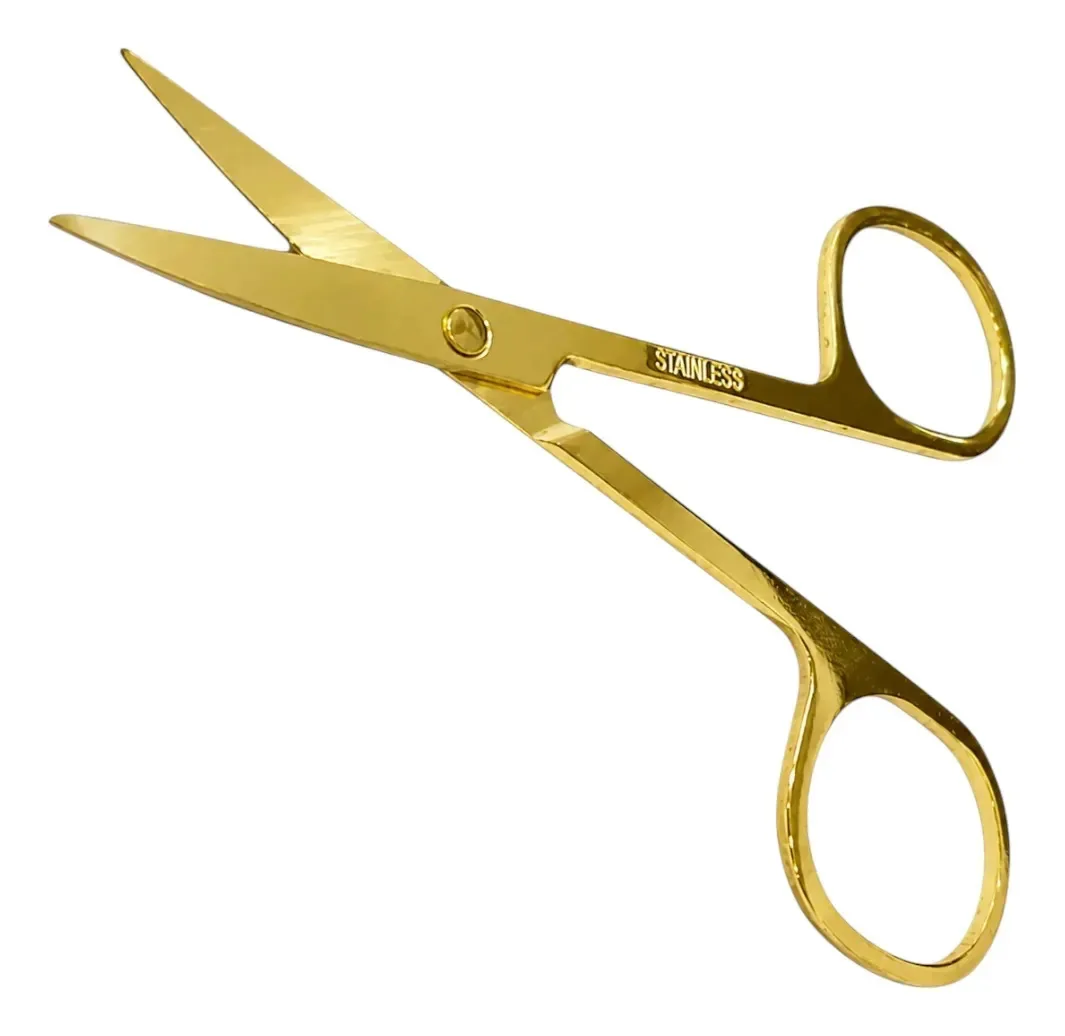 Tesoura Pequena Para Unhas Ponta Curva Dourado