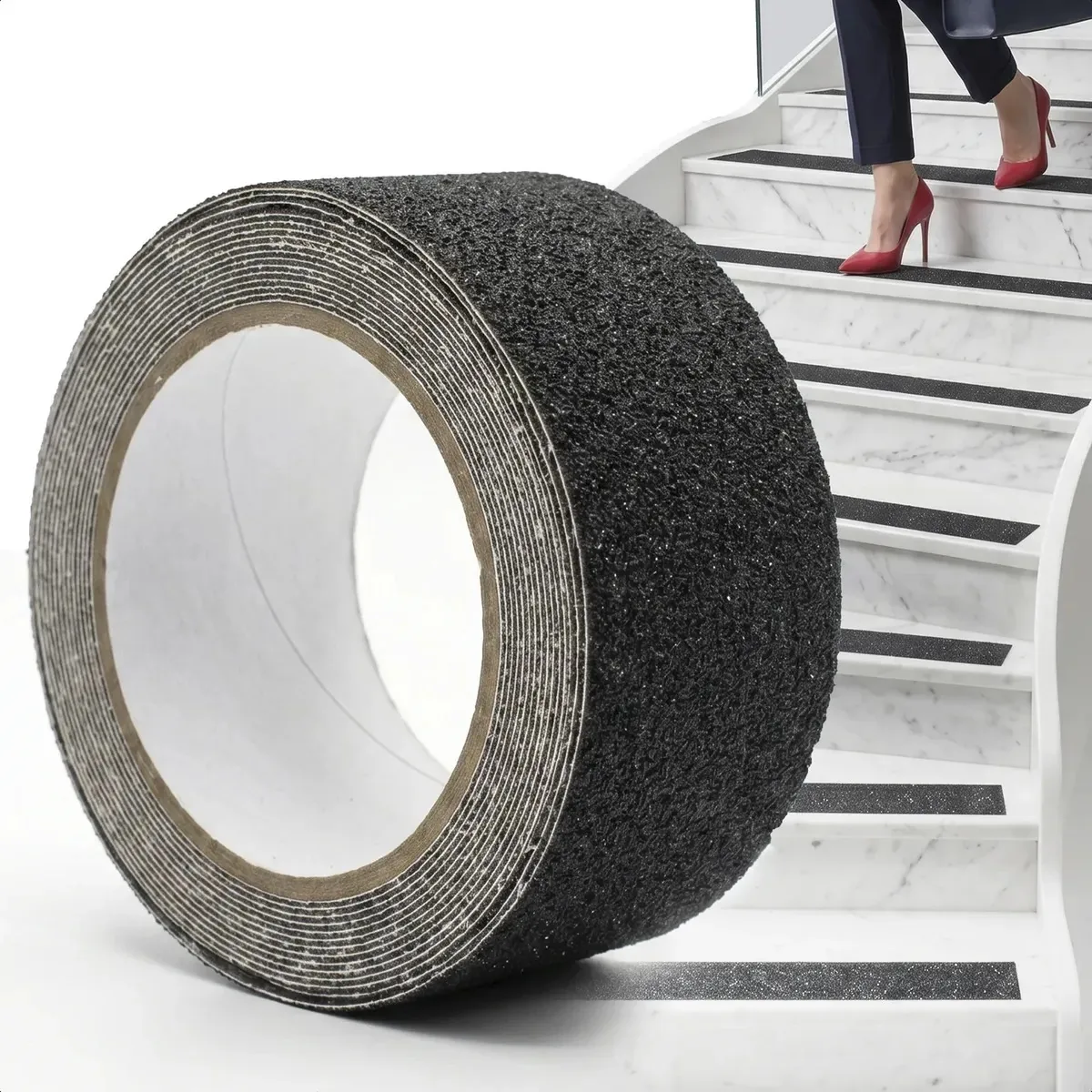 Fita Adesiva Segurança Antiderrapante Rampa Escada 5cm X 5m Preto