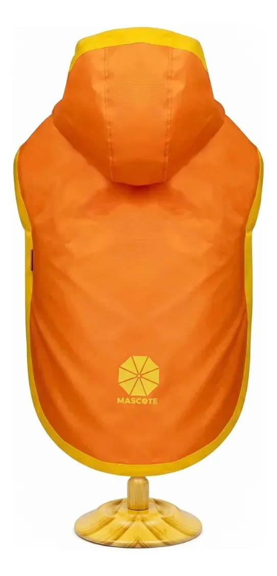 Capa De Chuva Pet Cães Pequenos E Médios Com Capuz Premium Cor Laranja - P