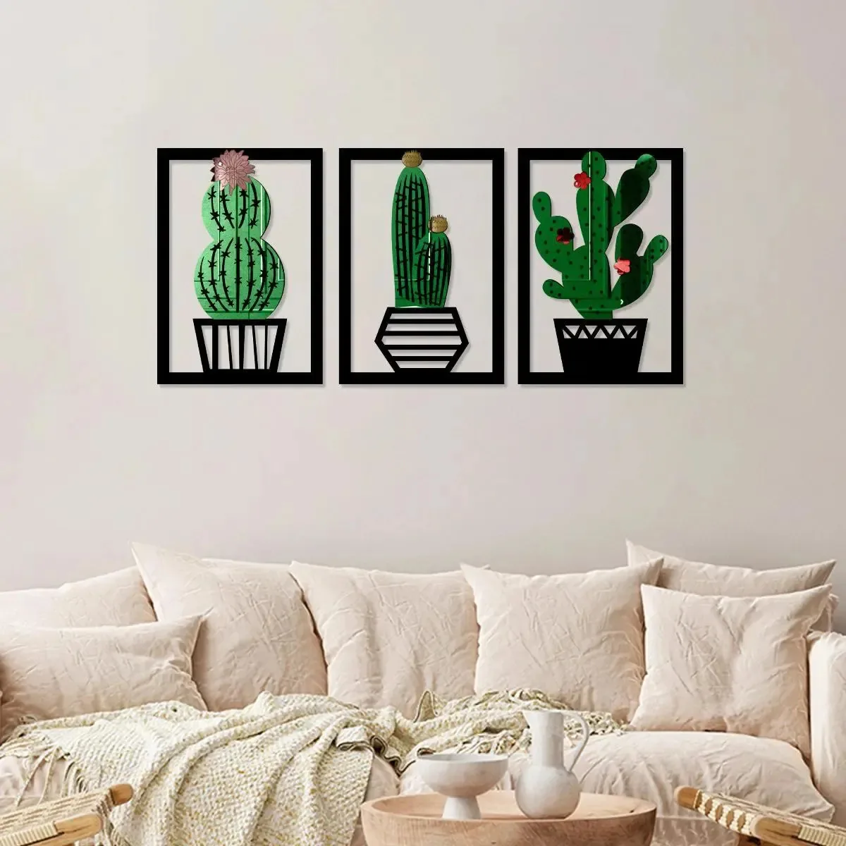 Kit Quadros Espelhados Cacto
