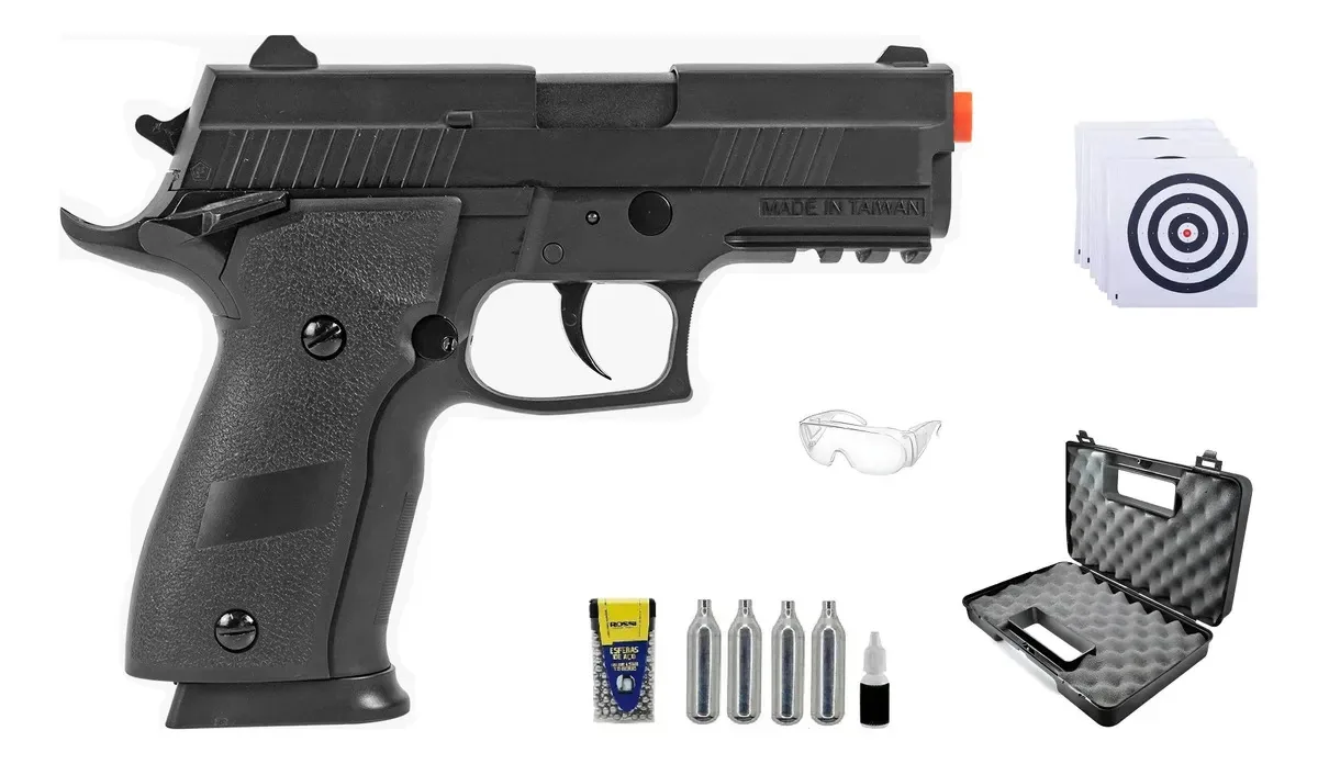 Airgun Pistola Delta P226 Blowback Co2 4.5mm Preto 4.5 Mm