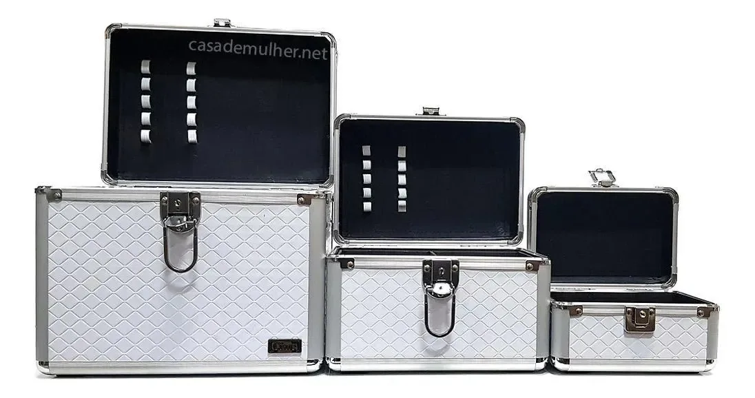 Kit Com 3 Maletas P/maquiagem E Acessórios Cisne Csn5133lc-2