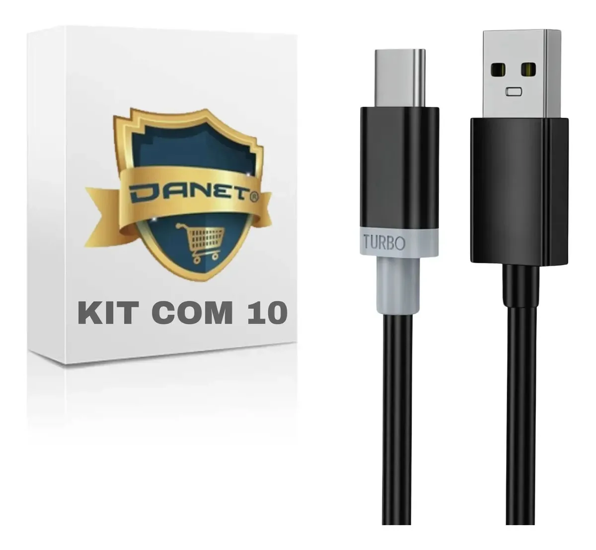 Kit Com 10 Cabos Usb Type-c Tipo C Desempenho Durabilidade