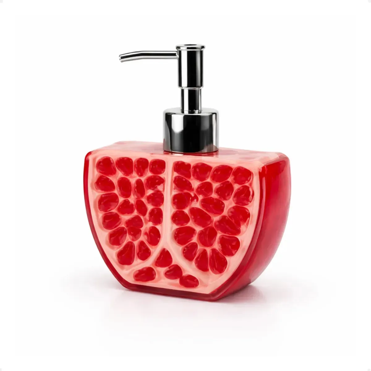Porta Sabonete Liquido Cerâmica Romã Vermelho