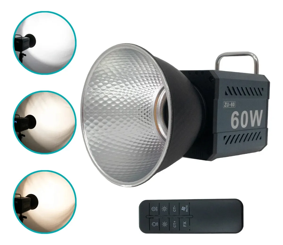 Iluminador Led 60w Bicolor Mini Bowens Estúdio Sou Foto Preto
