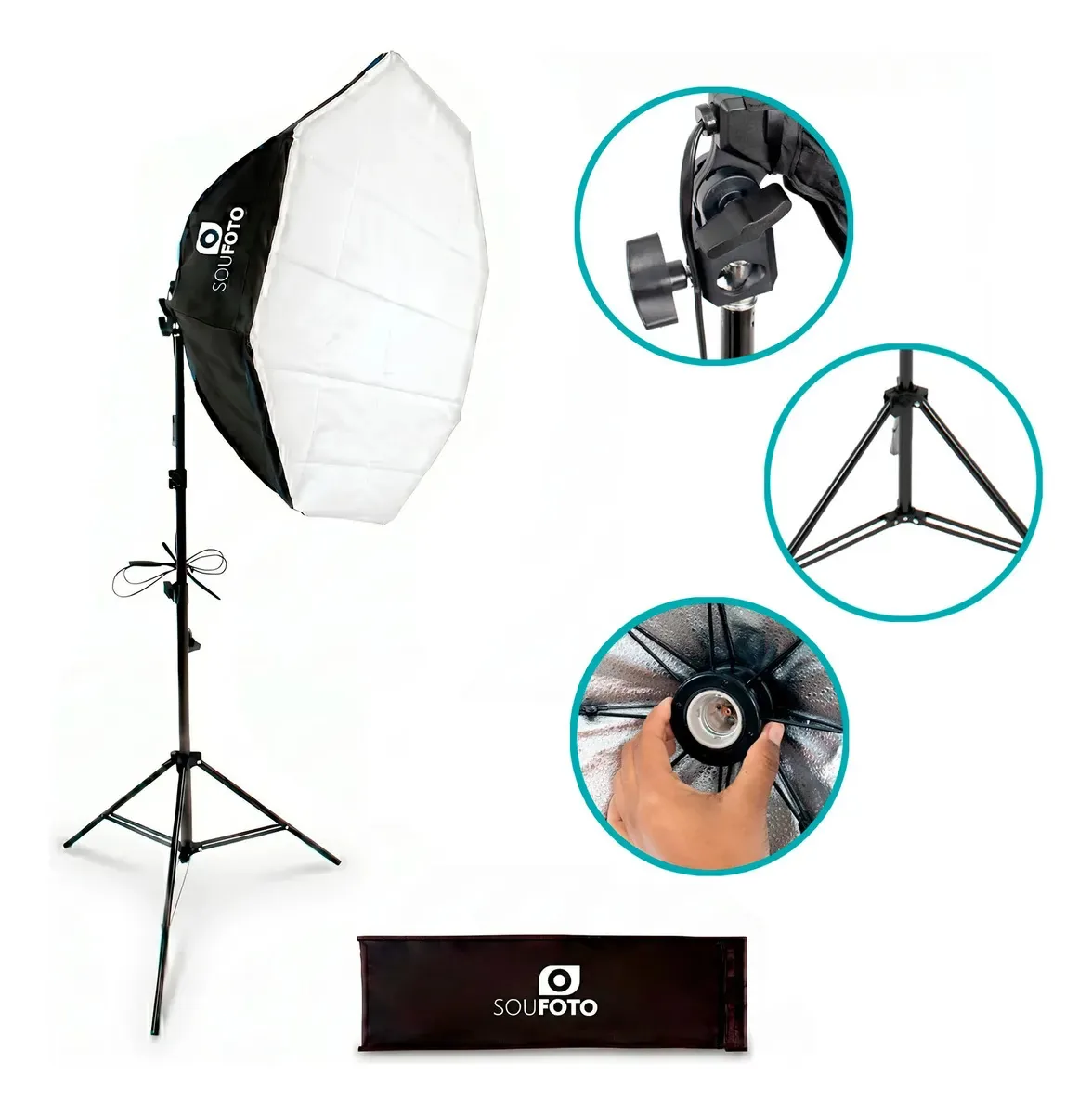 Iluminação Para Maquiagem Com Octabox 70cm Luz Suave