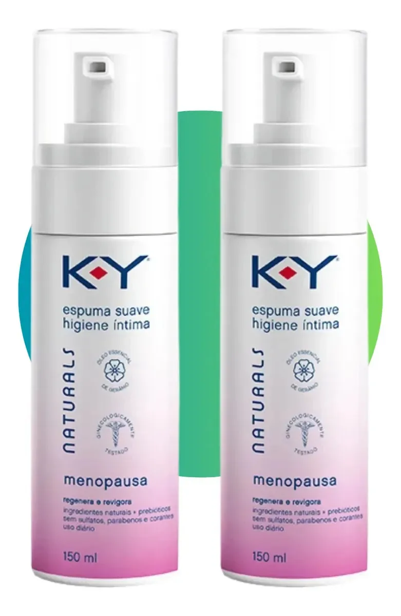 Kit 2 Espuma Íntima Suave Menopausa Ky Naturals 150ml