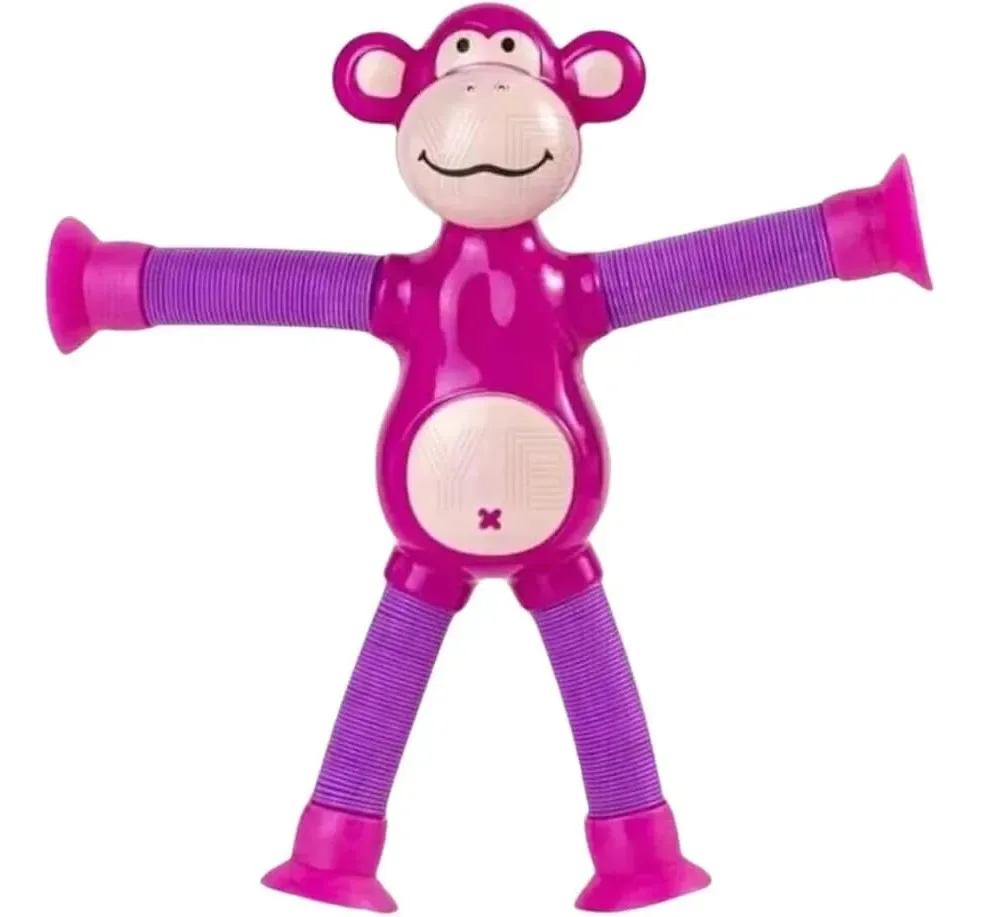 Pop Tube Macaquinho Flexível Com Led Marrom