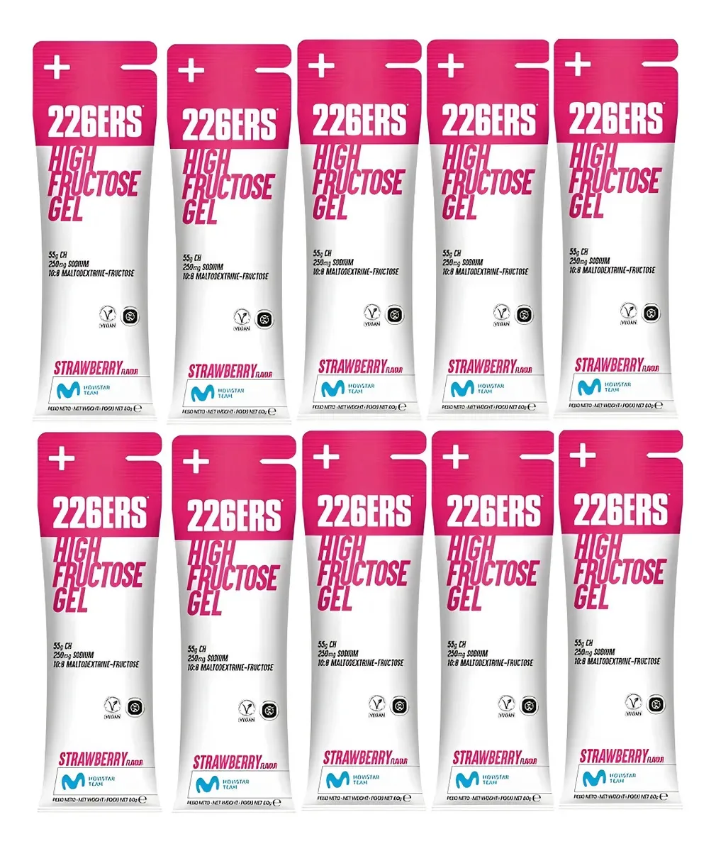 Kit Com 10 Sachês Gel 226ers High Fructose 80 Gramas Sabor Morango