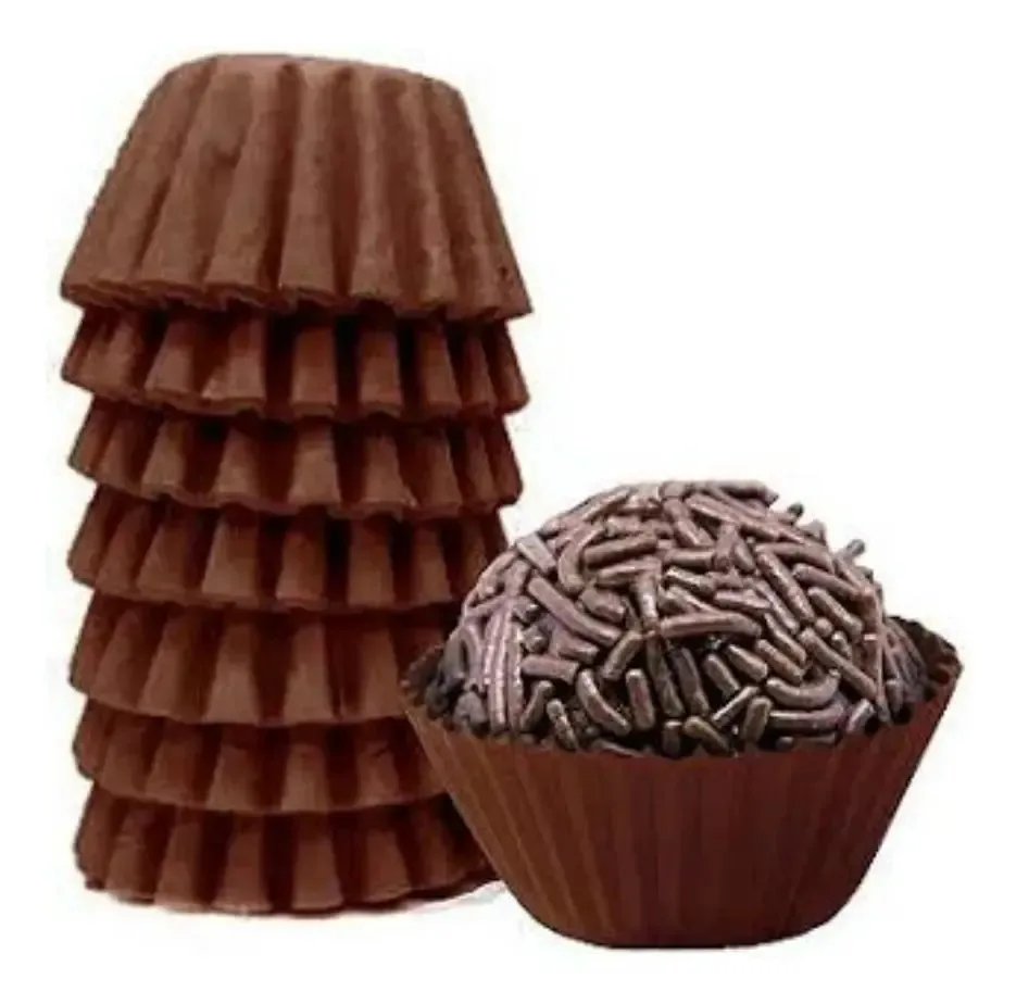 1000 Forminhas N5 De Papel Impermeável Forneáveis Brigadeiro Cor Marrom
