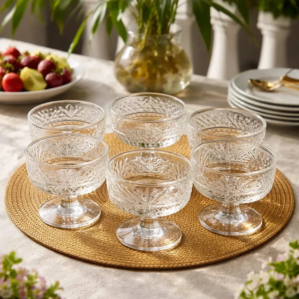 Jogo 6 Taças Vidro Clear Para Sorvetes E Sobremesas 235ml Transparente