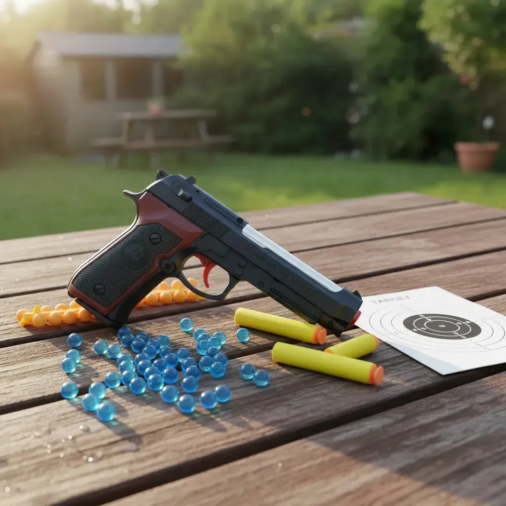 Pistola Atira Bbs Bolinhas De Plástico Gel Balls Toy Preto