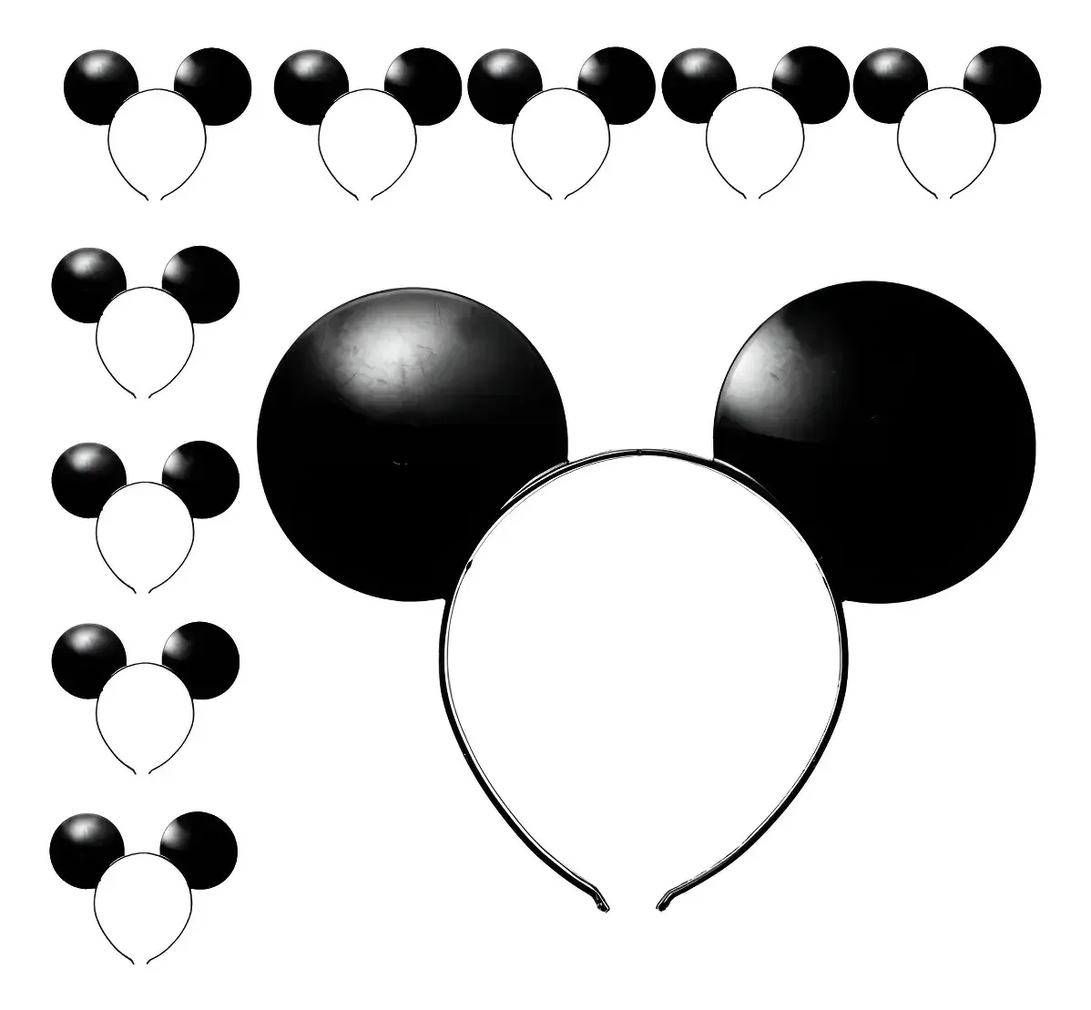 40 Orelha Mickey Tiara Lembrancinha Festa Sacolinha Surpresa Preto