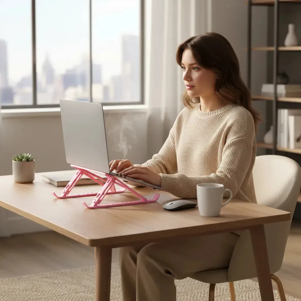 Suporte Para Notebook E Tablet Rosa Javick Rosa