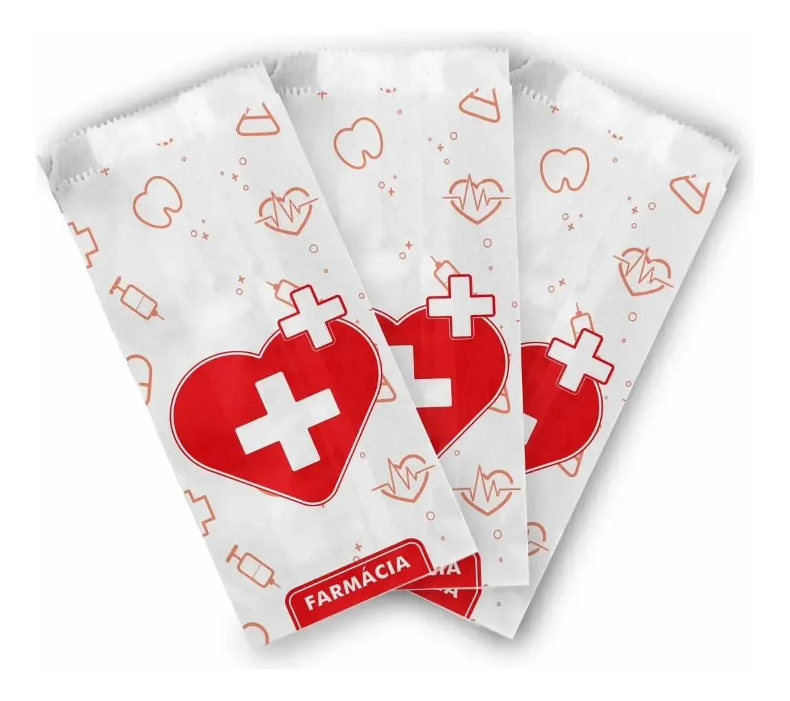 Saco Para Farmácia, Medicamentos - Papel Kraft - 1000 Unid