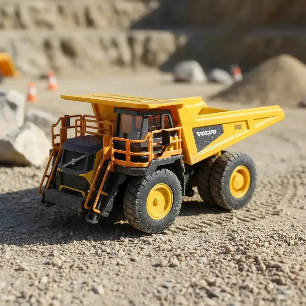 Miniatura Caminhão Volvo R100e Cor Amarelo Amarelo