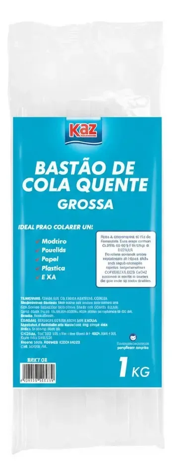 Bastão de Cola Quente Grosso Transparente Kaz de 1 kg