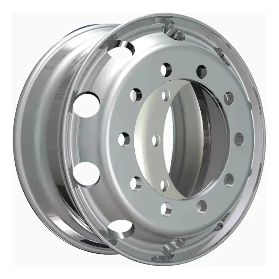 Roda Alumínio Caminhão 295 8,25x22,5 Auto Brilho Borda Larga E Resitente