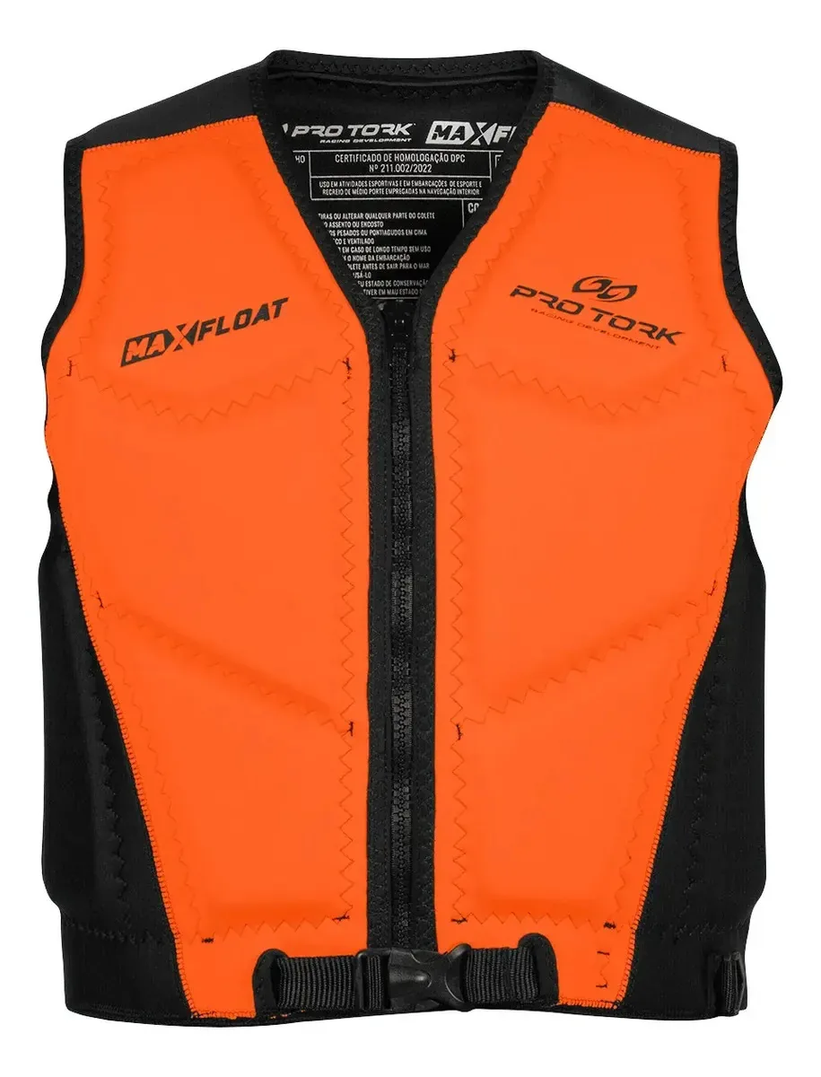 Colete Salva Vidas Jet Ski Neoprene Homologado Protork Cor Laranja Tamanho EG