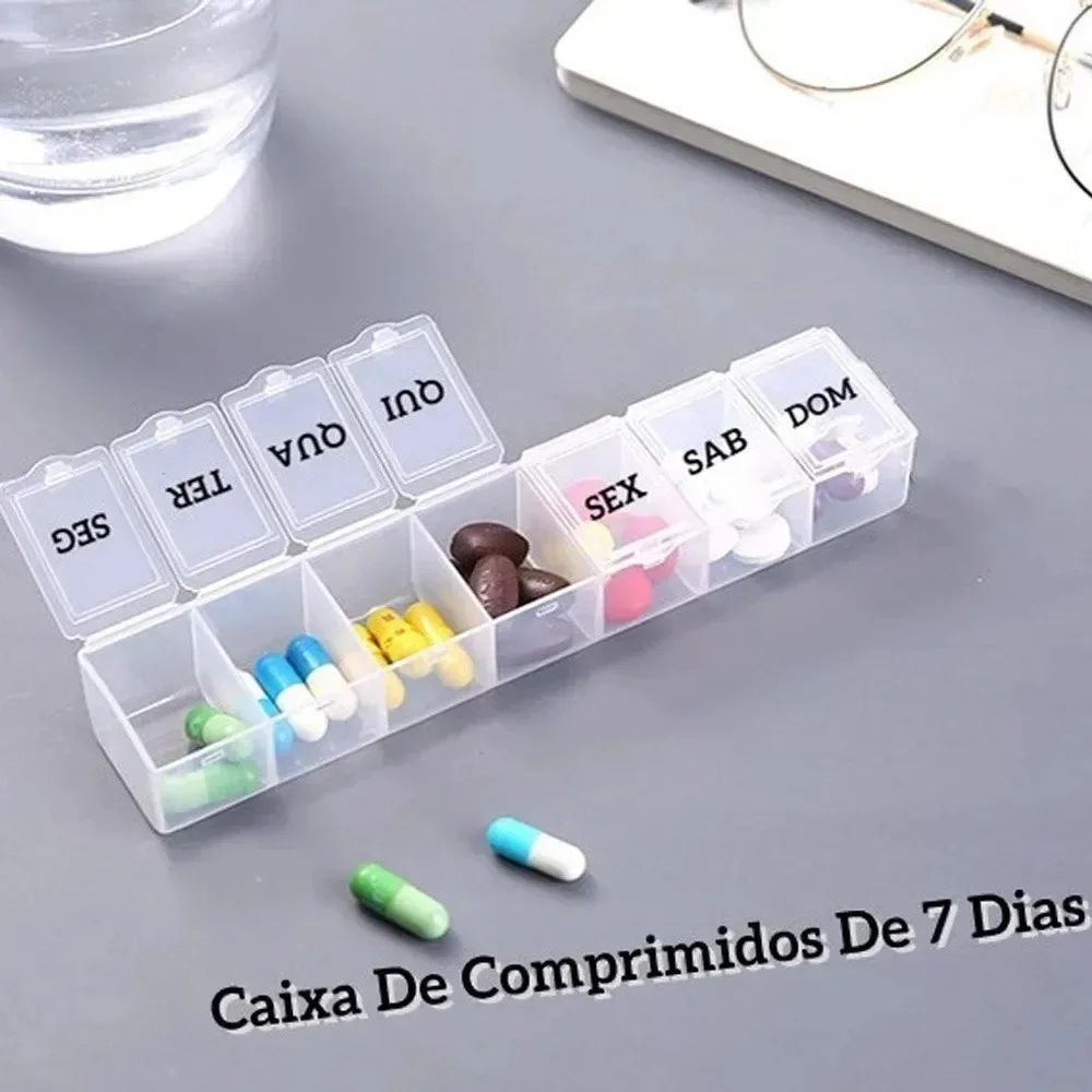 Kit 10 Caixas De Comprimidos Semanal Porta Remedio 7 Dias