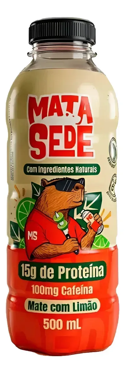 Mata Sede Isotônico C/ Cafeína E Proteína Mate Limão - 500ml