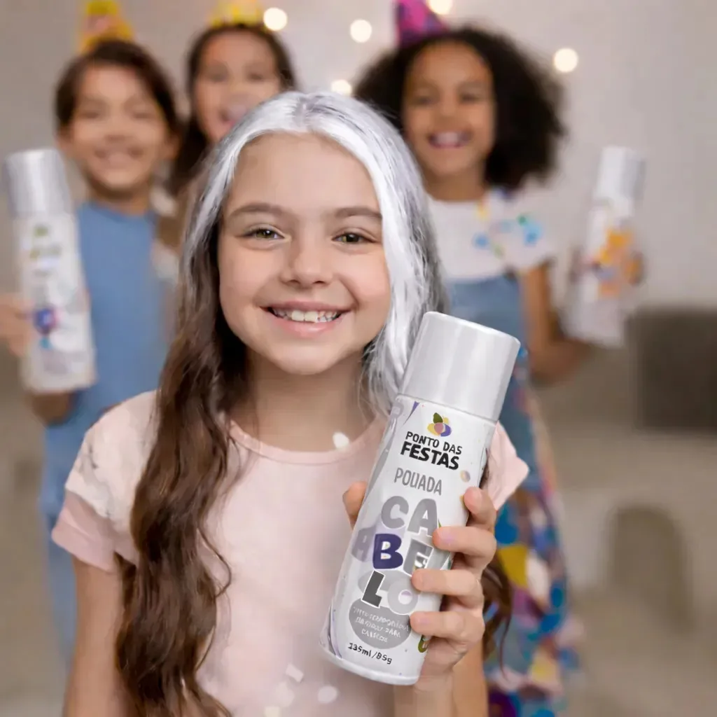 Spray Para Pintar Cabelo Branco 135ml Festa Carnaval/fantasi