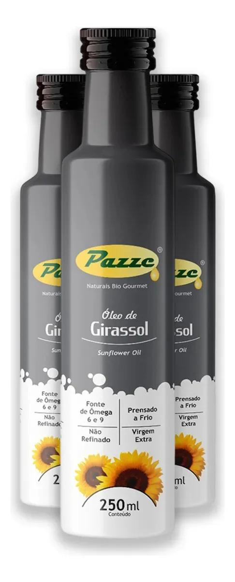 Kit 3 Óleo De Girassol 250ml Pazze