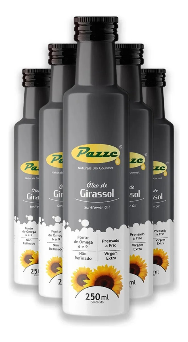 Kit 5 Óleo De Girassol 250ml Pazze