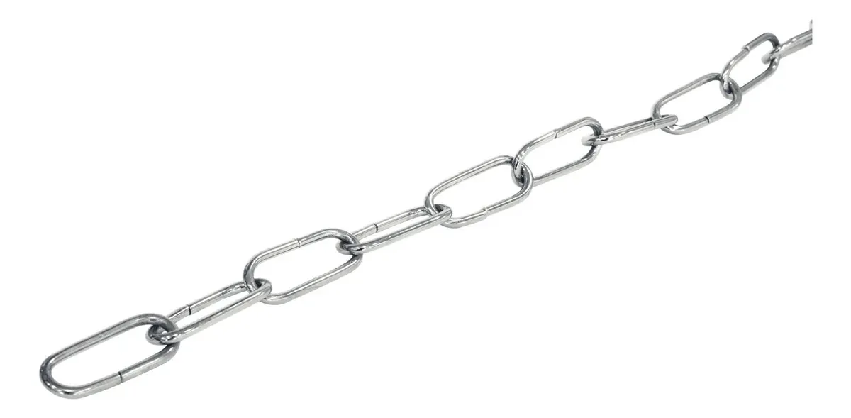 Corrente 1m Aço 4mm Ideal Para Lustres E Pendentes Cor Cromada